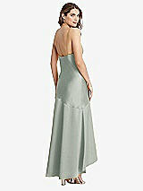 Rear View Thumbnail - Willow Green Asymmetrical Drop Waist High-Low Slip Dress - Devon