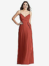 Front View Thumbnail - Amber Sunset Chiffon Maxi Wrap Dress with Sash - Cora