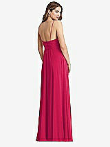 Rear View Thumbnail - Vivid Pink Chiffon Maxi Wrap Dress with Sash - Cora