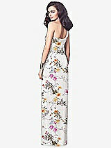 Alt View 2 Thumbnail - Butterfly Botanica Ivory One-Shoulder Draped Maxi Dress with Front Slit - Aeryn