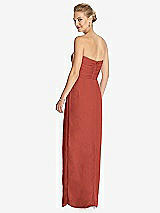 Rear View Thumbnail - Amber Sunset Strapless Draped Chiffon Maxi Dress - Lila