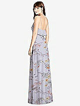 Rear View Thumbnail - Butterfly Botanica Silver Dove Ruffle-Trimmed Backless Maxi Dress