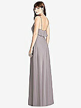 Rear View Thumbnail - Cashmere Gray Ruffle-Trimmed Backless Maxi Dress