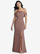 Alt View 1 Thumbnail - Sienna One-Shoulder Draped Cuff Maxi Dress with Front Slit