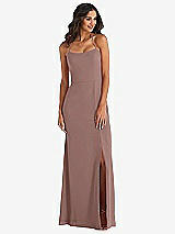 Front View Thumbnail - Sienna Spaghetti Strap Tie Halter Backless Trumpet Gown