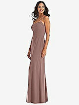 Side View Thumbnail - Sienna Spaghetti Strap Tie Halter Backless Trumpet Gown