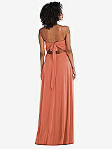 Rear View Thumbnail - Terracotta Copper Tie-Back Cutout Maxi Dress with Front Slit