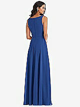 Alt View 5 Thumbnail - Classic Blue Deep V-Neck Chiffon Maxi Dress