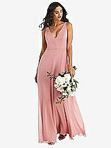 Alt View 1 Thumbnail - French Blue Deep V-Neck Chiffon Maxi Dress