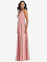 Alt View 4 Thumbnail - French Blue Deep V-Neck Chiffon Maxi Dress