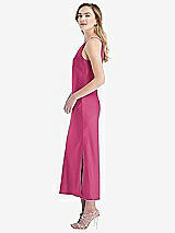 Side View Thumbnail - Tea Rose One-Shoulder Asymmetrical Midi Slip Dress