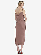 Rear View Thumbnail - Sienna Asymmetrical One-Shoulder Cowl Midi Slip Dress