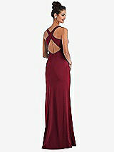 Front View Thumbnail - Burgundy Criss-Cross Cutout Back Maxi Dress with Front Slit