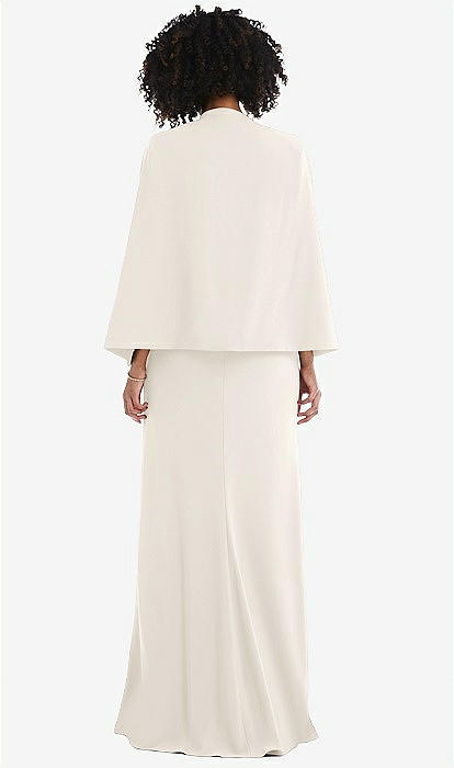 Open-front Split Sleeve Cape Jacket In Ivory | The Dessy Group