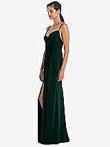 Alt View 2 Thumbnail - Evergreen Cowl-Neck Draped Wrap Maxi Dress with Front Slit