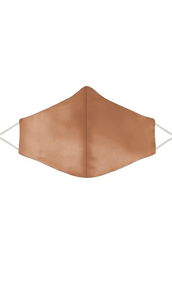 Front View - Toffee Lux Charmeuse Reusable Face Mask