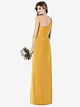 Rear View Thumbnail - NYC Yellow One-Shoulder Crepe Trumpet Gown with Front Slit