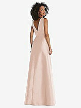 Rear View Thumbnail - Cameo Jewel Neck Asymmetrical Shirred Bodice Maxi Dress with Pockets