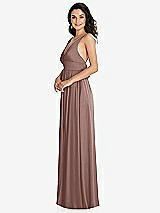 Side View Thumbnail - Sienna Deep V-Neck Shirred Skirt Maxi Dress with Convertible Straps