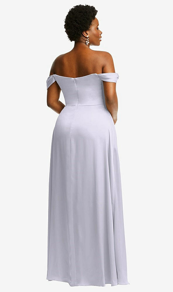 Back View - Silver Dove Off-the-Shoulder Flounce Sleeve Empire Waist Gown with Front Slit