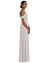 Side View Thumbnail - Oyster Off-the-Shoulder Basque Neck Maxi Dress with Flounce Sleeves