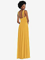 Rear View Thumbnail - NYC Yellow Contoured Wide Strap Sweetheart Maxi Dress