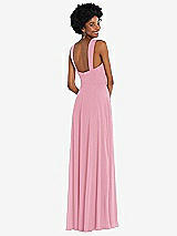 Rear View Thumbnail - Peony Pink Contoured Wide Strap Sweetheart Maxi Dress