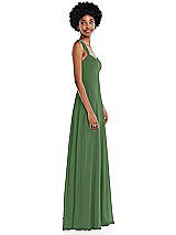 Side View Thumbnail - Vineyard Green Contoured Wide Strap Sweetheart Maxi Dress