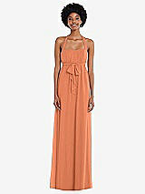 Alt View 1 Thumbnail - Sweet Melon Convertible Tie-Shoulder Empire Waist Maxi Dress