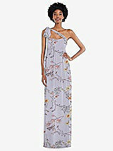 Alt View 2 Thumbnail - Butterfly Botanica Silver Dove Convertible Tie-Shoulder Empire Waist Maxi Dress