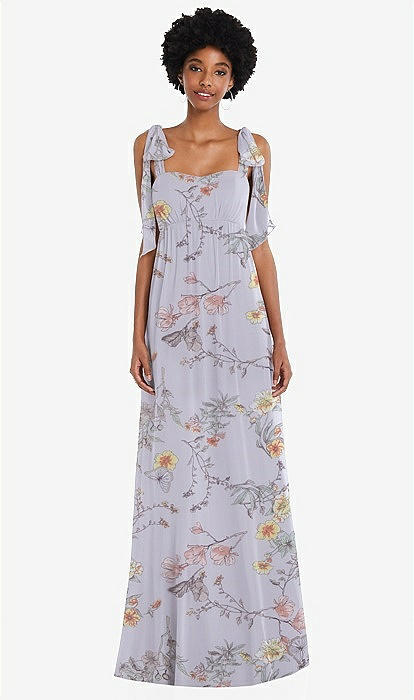 Convertible Tie-Shoulder Empire Waist Maxi Dress