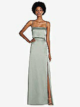 Front View Thumbnail - Willow Green Low Tie-Back Maxi Dress with Adjustable Skinny Straps