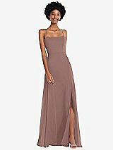 Front View Thumbnail - Sienna Scoop Neck Convertible Tie-Strap Maxi Dress with Front Slit