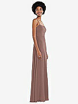 Side View Thumbnail - Sienna Scoop Neck Convertible Tie-Strap Maxi Dress with Front Slit