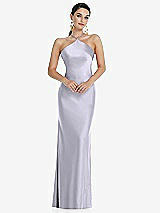 Front View Thumbnail - Silver Dove Diamond Halter Bias Maxi Slip Dress with Convertible Straps