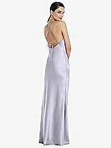 Rear View Thumbnail - Silver Dove Diamond Halter Bias Maxi Slip Dress with Convertible Straps