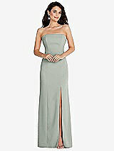 Front View Thumbnail - Willow Green Strapless Scoop Back Maxi Dress with Front Slit