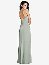 Rear View Thumbnail - Willow Green Strapless Scoop Back Maxi Dress with Front Slit