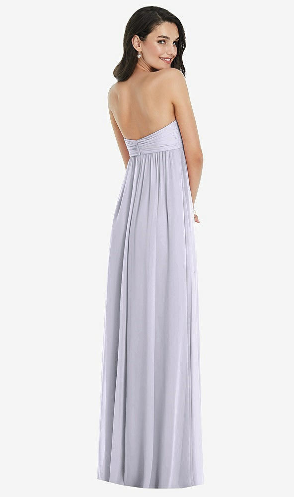 Back View - Silver Dove Twist Shirred Strapless Empire Waist Gown with Optional Straps