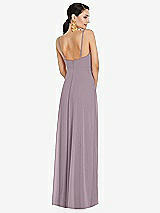 Rear View Thumbnail - Lilac Dusk Adjustable Strap Wrap Bodice Maxi Dress with Front Slit 