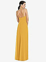 Rear View Thumbnail - NYC Yellow Adjustable Strap Wrap Bodice Maxi Dress with Front Slit 