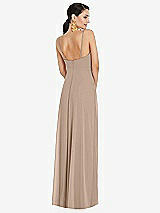 Rear View Thumbnail - Topaz Adjustable Strap Wrap Bodice Maxi Dress with Front Slit 