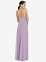 Rear View Thumbnail - Pale Purple Adjustable Strap Wrap Bodice Maxi Dress with Front Slit 