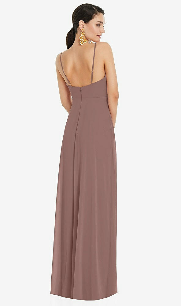 Back View - Sienna Adjustable Strap Wrap Bodice Maxi Dress with Front Slit 