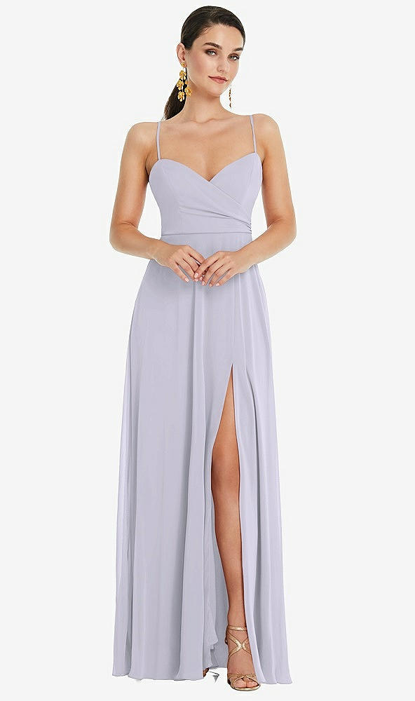 Front View - Silver Dove Adjustable Strap Wrap Bodice Maxi Dress with Front Slit 