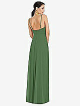 Rear View Thumbnail - Vineyard Green Adjustable Strap Wrap Bodice Maxi Dress with Front Slit 
