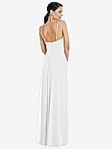 Rear View Thumbnail - White Adjustable Strap Wrap Bodice Maxi Dress with Front Slit 