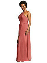 Alt View 2 Thumbnail - Coral Pink Diamond Halter Maxi Dress with Adjustable Straps