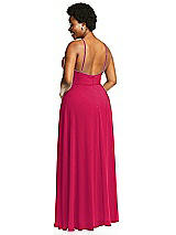 Alt View 3 Thumbnail - Vivid Pink Diamond Halter Maxi Dress with Adjustable Straps