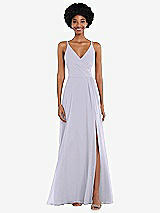 Front View Thumbnail - Silver Dove Faux Wrap Criss Cross Back Maxi Dress with Adjustable Straps